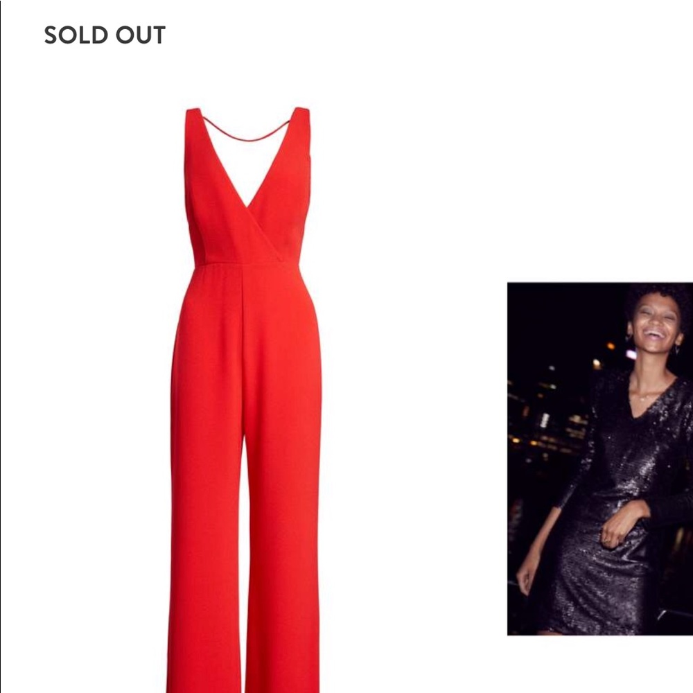 Red open back jumpsuit - Picture 7 of 7